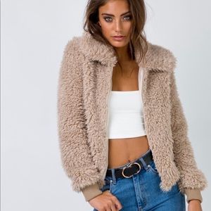 Beige furry jacket